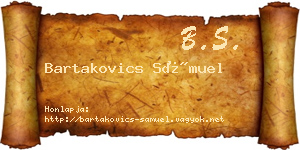 Bartakovics Sámuel névjegykártya